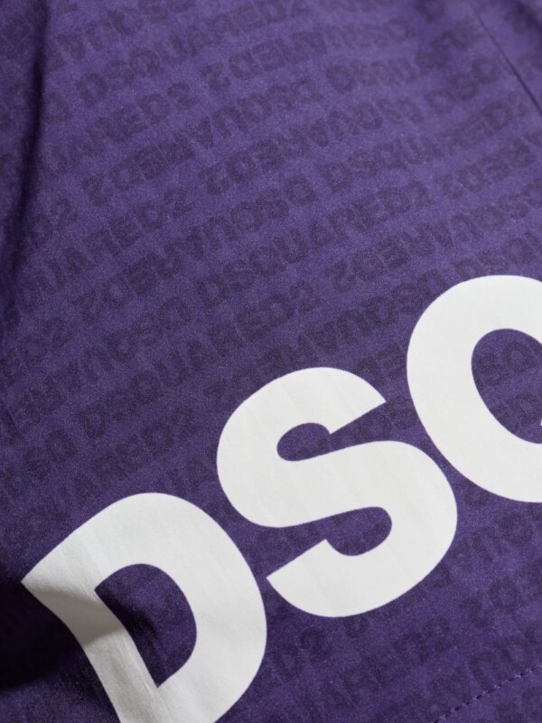 DSQUARED2 Zwembroek met logoprint en trekkoord - Paars