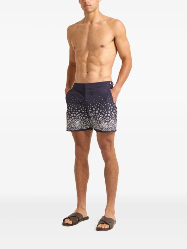 Orlebar Brown Zwembroek met bloemenprint - Blauw