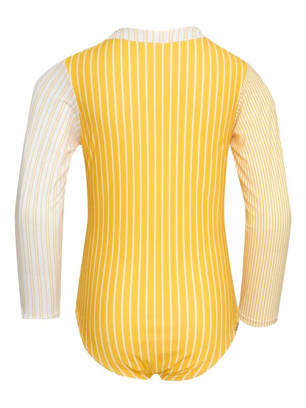 Amir Slama Gestreept badpak met lange mouwen - Geel