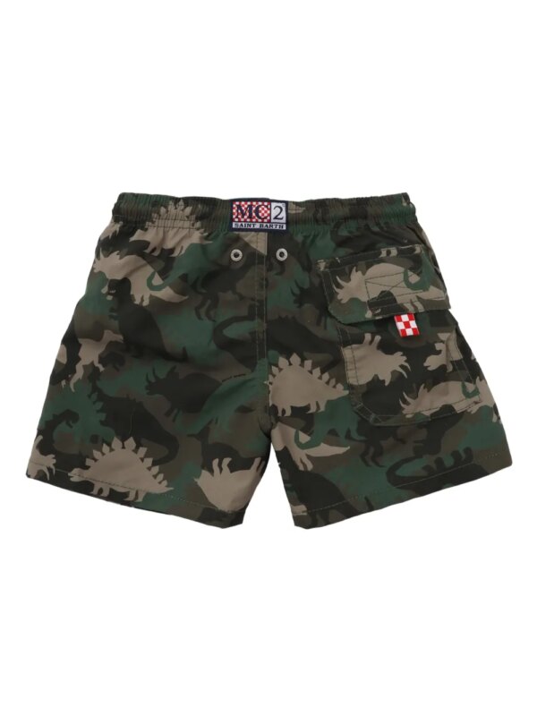 MC2 Saint Barth Kids Zwembroek met dinosaurusprint - Groen
