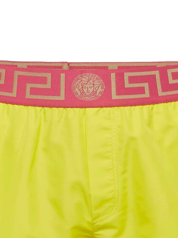 Versace Pre-Owned Zwembroek met Greca-tailleband - Geel