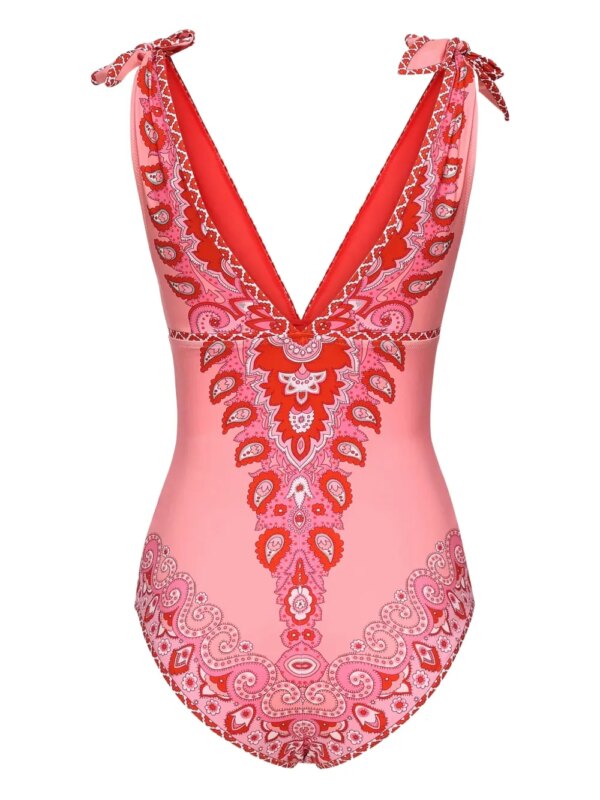 ETRO Asymmetrisch badpak met paisley-print - Roze