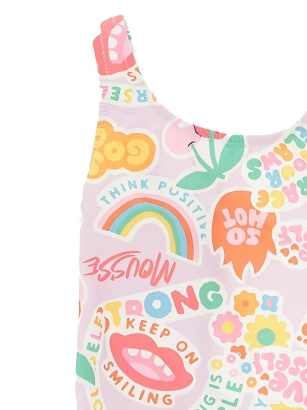 mousse dans la bouche Badpak met print - Roze