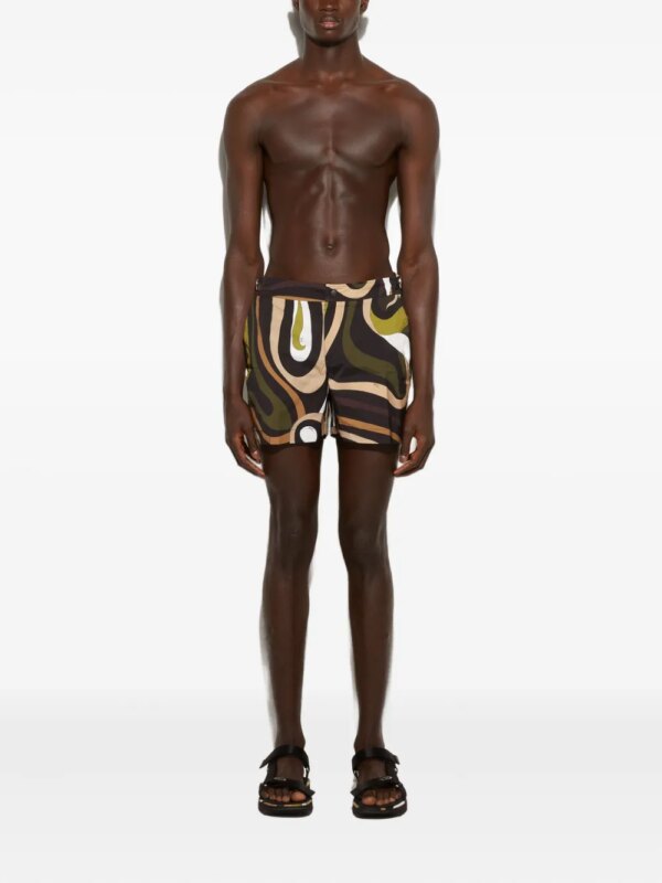 PUCCI Zwembroek met abstracte print - Zwart