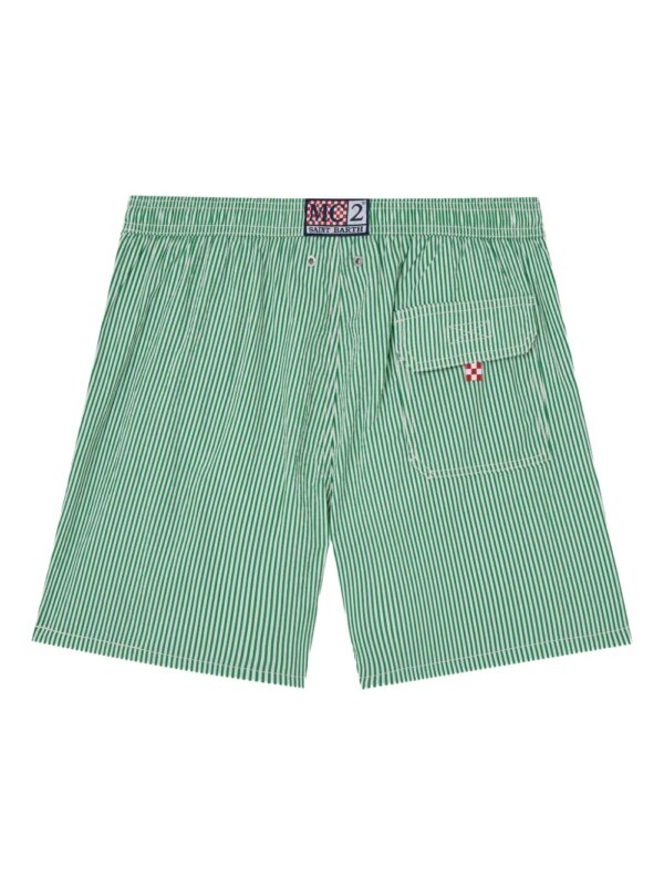 MC2 Saint Barth Patmos gestreepte zwembroek met trekkoord - Groen
