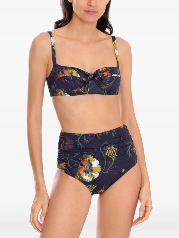 Brigitte Bikini met bloemenprint - Zwart