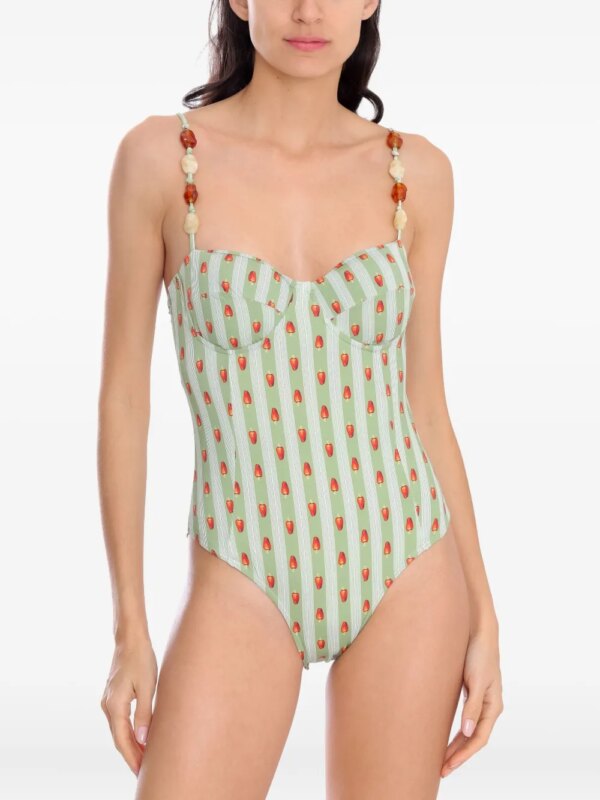 Brigitte Maithe badpak met print - Groen