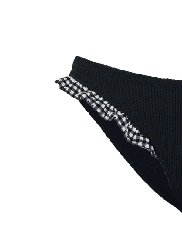 Hunza G Bikini met ruches en gingham ruit - Zwart