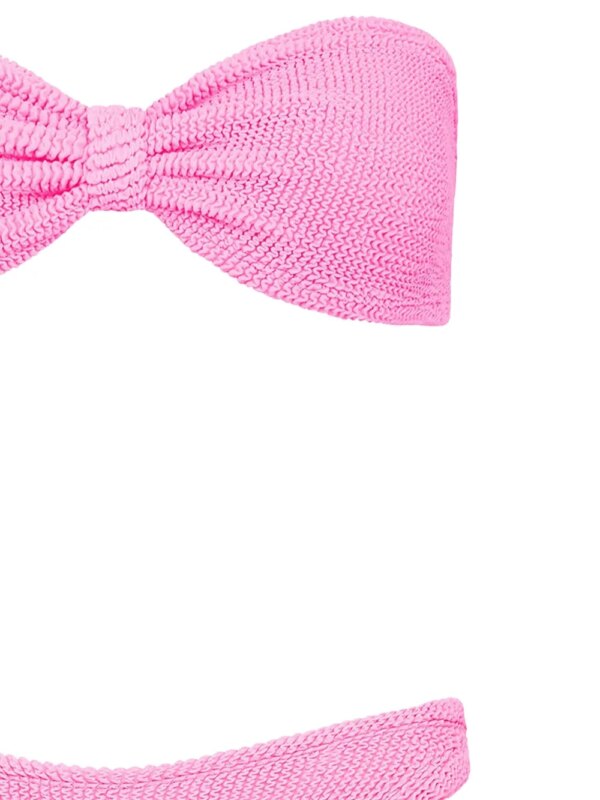 Hunza G Jean bandeau bikini met textuur - Roze