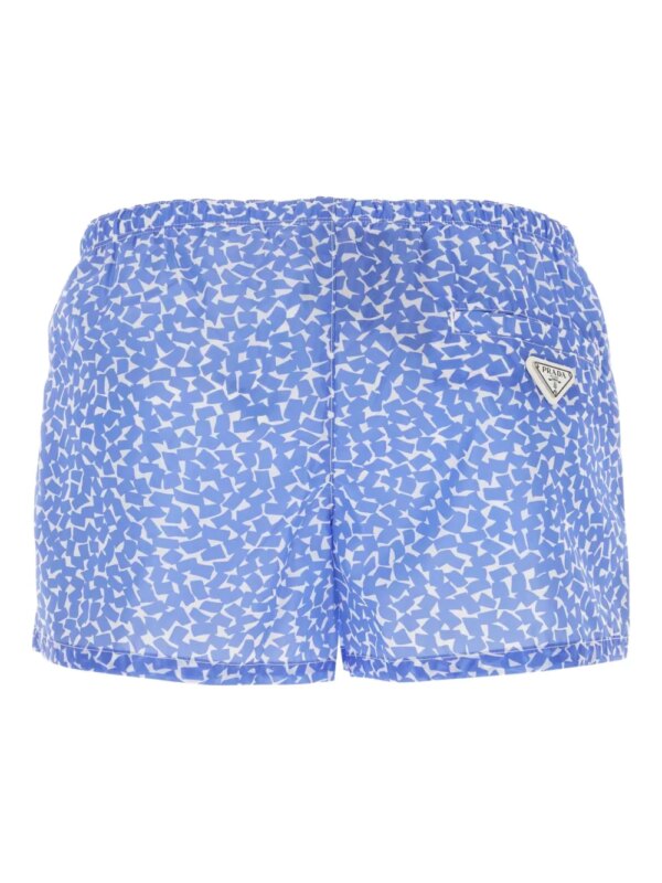Prada Zwembroek met geometrische print - Blauw