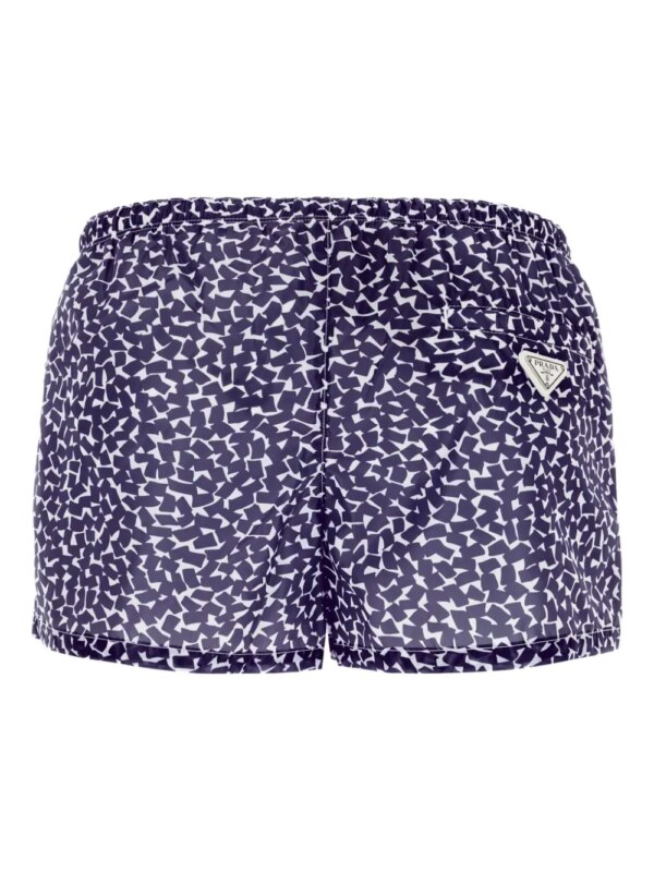 Prada Zwembroek met abstracte print - Blauw