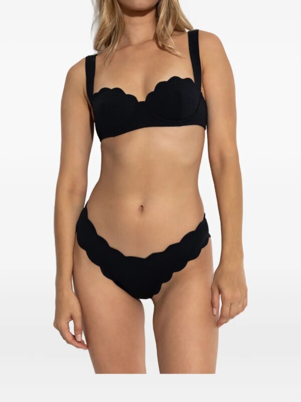 Marysia Antibes bikinislip met gewelfde afwerking - Zwart
