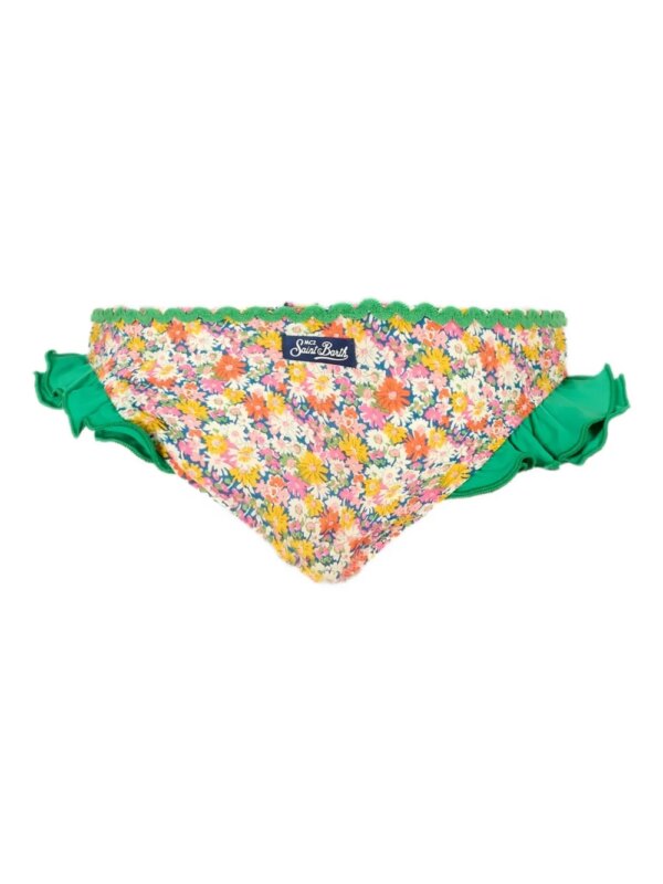 MC2 Saint Barth Kids Bikinislip met bloemenprint en ruches - Geel