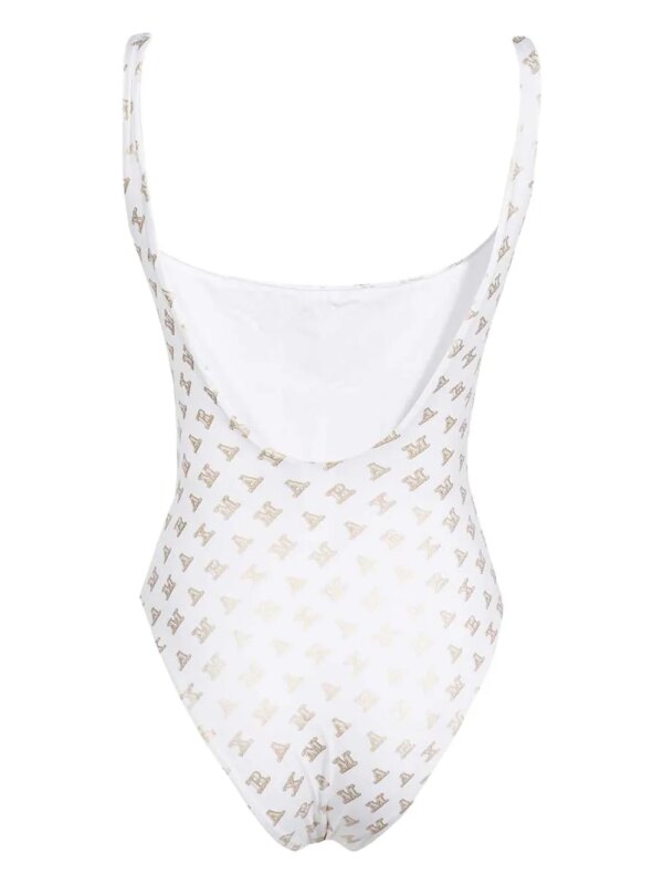 Max Mara Badpak met logoprint - Wit