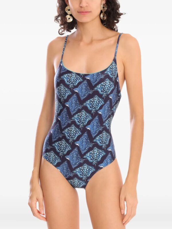 Lygia & Nanny Badpak met print - Blauw