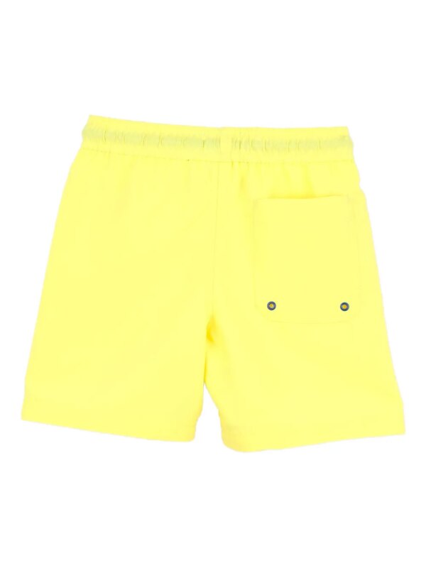 Timberland Kids Zwembroek met logoprint en trekkoord - Geel