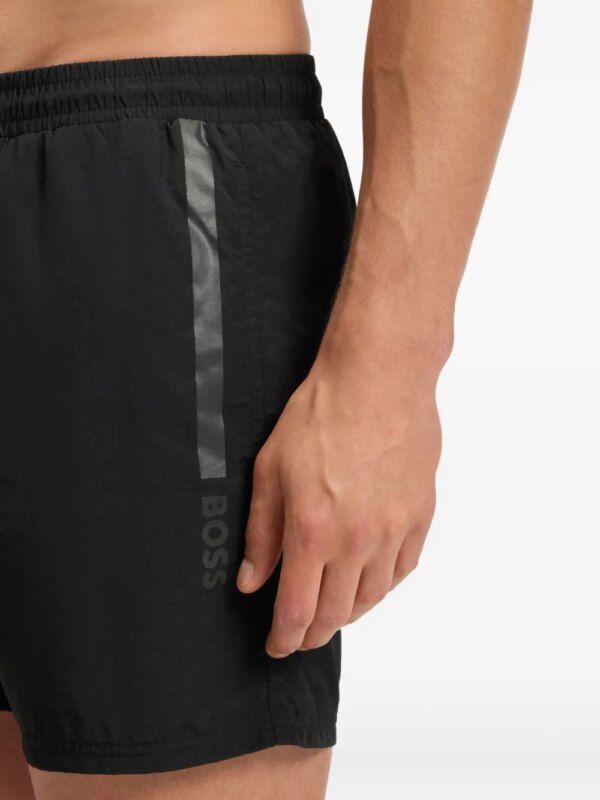 BOSS Zwembroek met zijstreep - Zwart