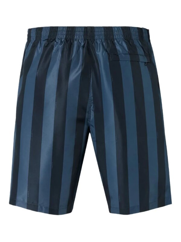 FENDI Gestreepte zwembroek met logo - Blauw