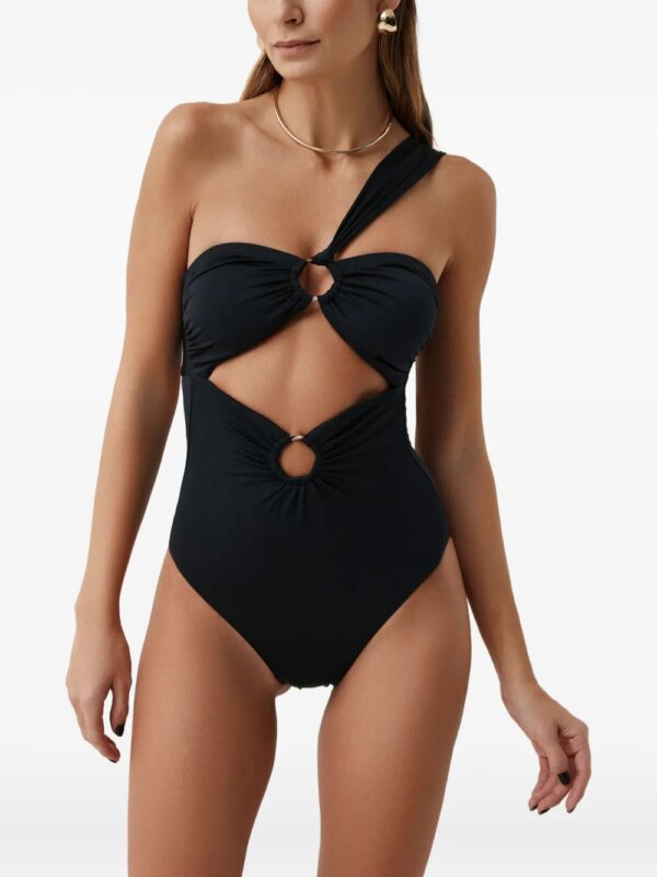 SOFIA ERHAN Asymmetrisch badpak met ringdetail - Zwart