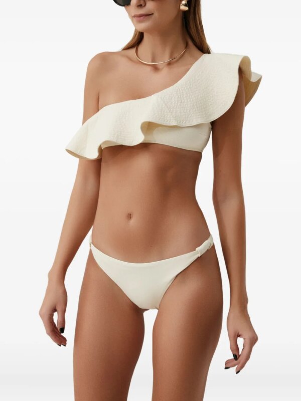 SOFIA ERHAN Florence asymmetrische bikini met ruches - Beige