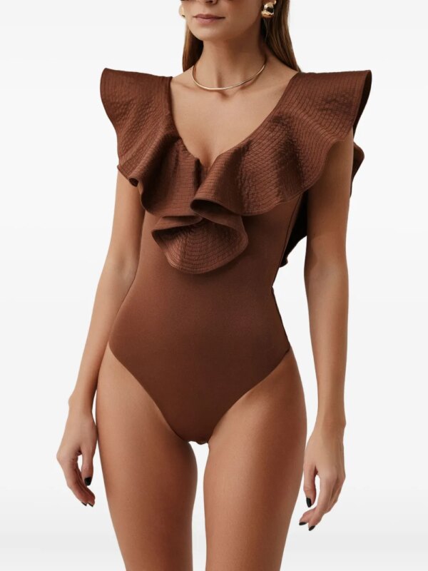 SOFIA ERHAN Badpak met ruches - Bruin