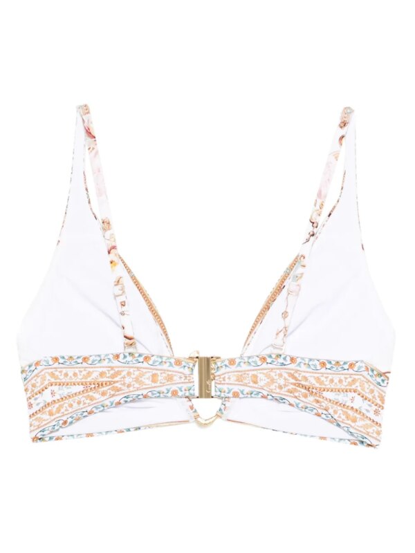 Camilla Bikinitop met paisley-print en gesp - Wit