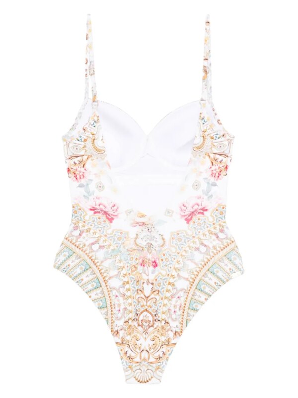 Camilla Badpak verfraaid met sweetheart hals - Wit