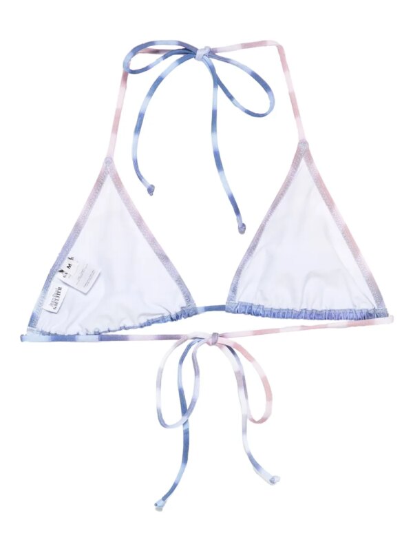 Jean Paul Gaultier Triangel bikinitop met tie-dye print - Blauw
