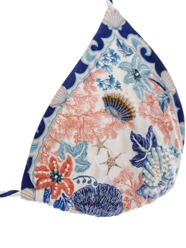 Agua Bendita Bikinitop met bloemenprint - Wit