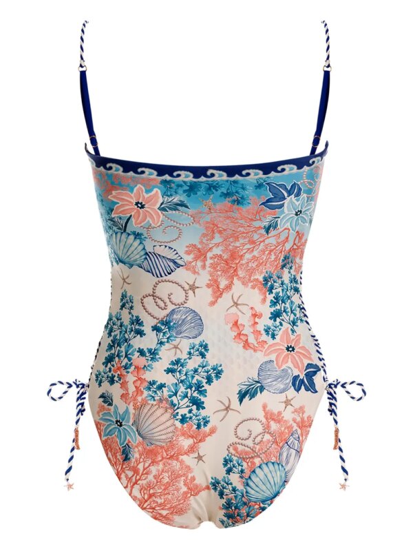 Agua Bendita Badpak met zeeprint - Blauw