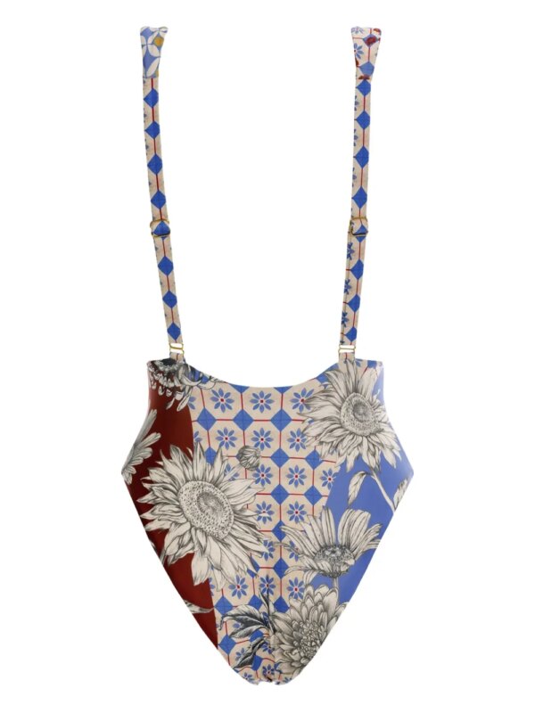 Agua Bendita Tulipa gewatteerd badpak - Blauw