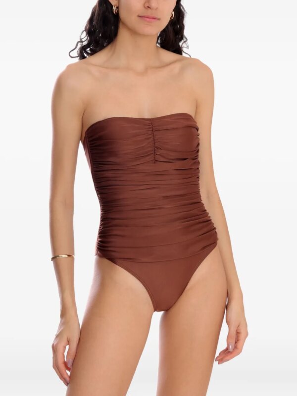 Lygia & Nanny Melissa strapless badpak met ruches - Bruin