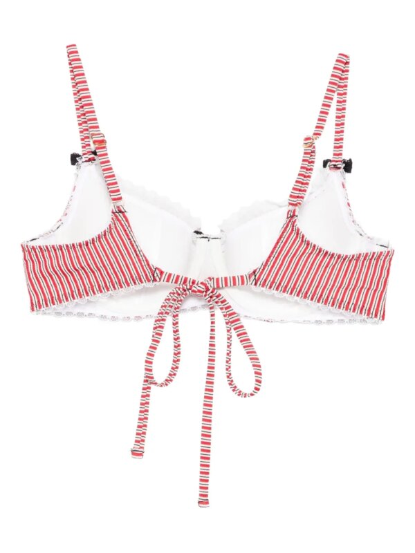 Agent Provocateur Milli gestreepte bikinitop - Wit