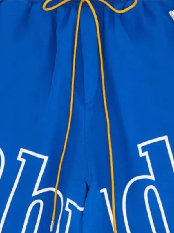 RHUDE Zwembroek met logoprint - Blauw