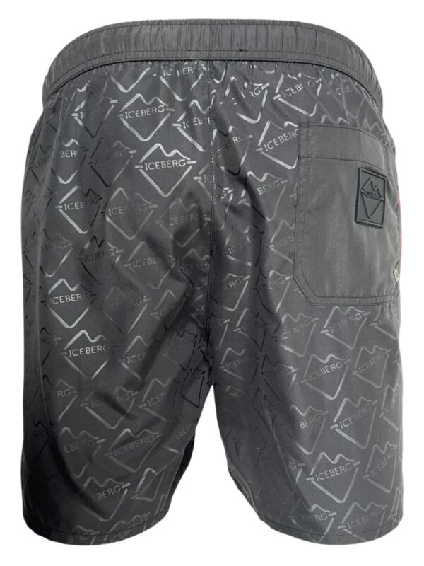 Iceberg Zwembroek met logo-patroon - Zwart