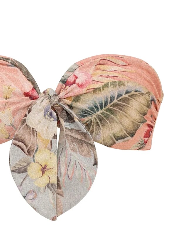 ZIMMERMANN Bikinitop met sjaalstrik en bloemenprint - Roze