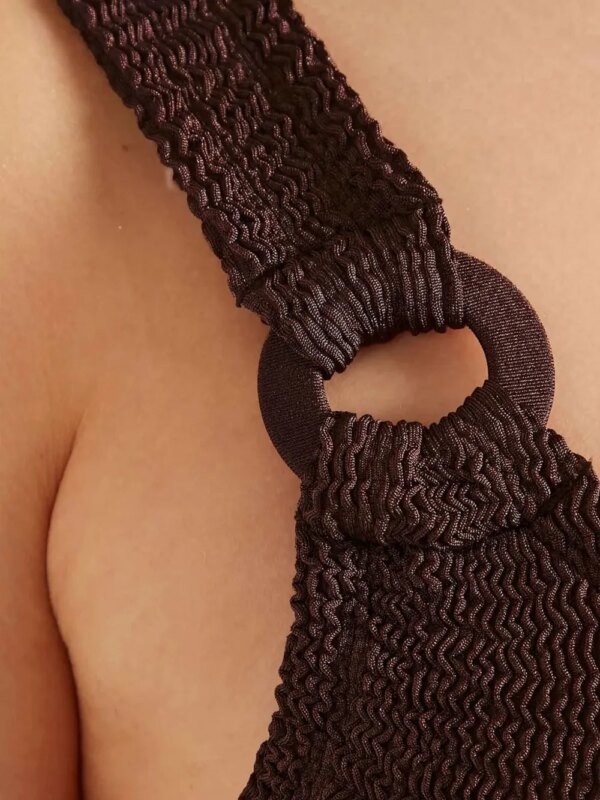 Hunza G Domino badpak met tonale oorring - Bruin