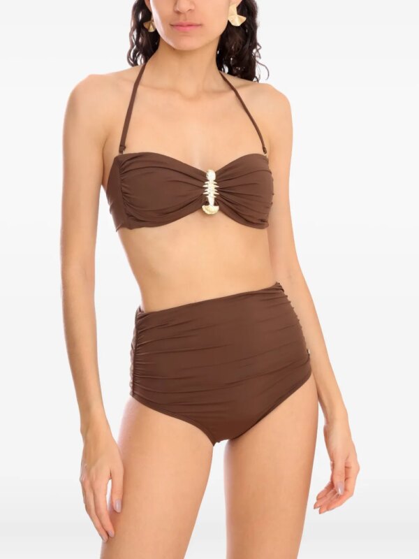 Brigitte High waist verfraaide bikini - Bruin