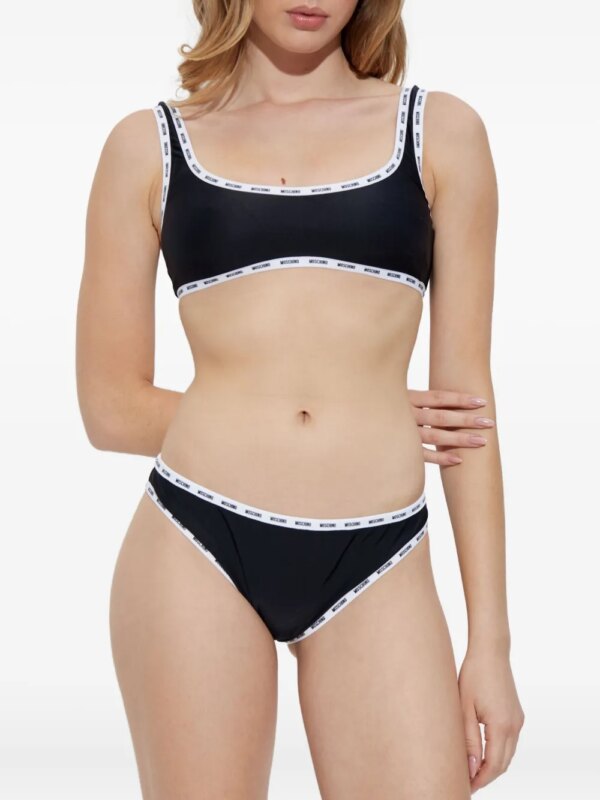 Moschino Bikinislip met logo afwerking - Zwart