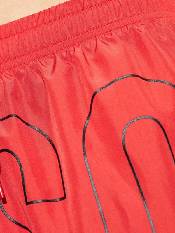 Moschino Zwembroek met logoprint - Rood