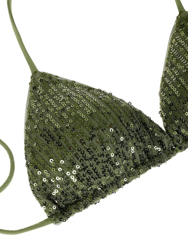 MC2 Saint Barth Triangel bikinitop met pailletten - Groen