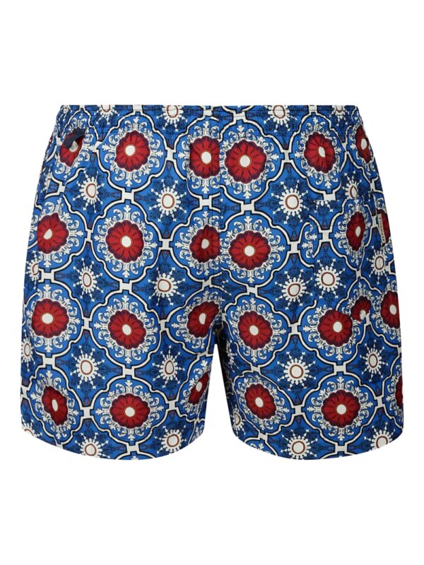PENINSULA SWIMWEAR Zwembroek met trekkoordtaille en patroon - Blauw