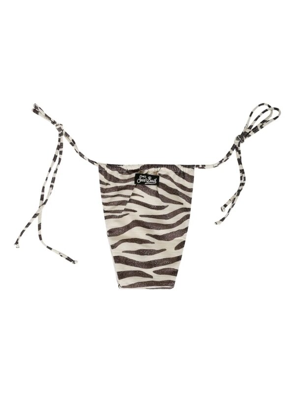 MC2 Saint Barth Bikinislip met zebraprint en gestrikte zijkant - Beige
