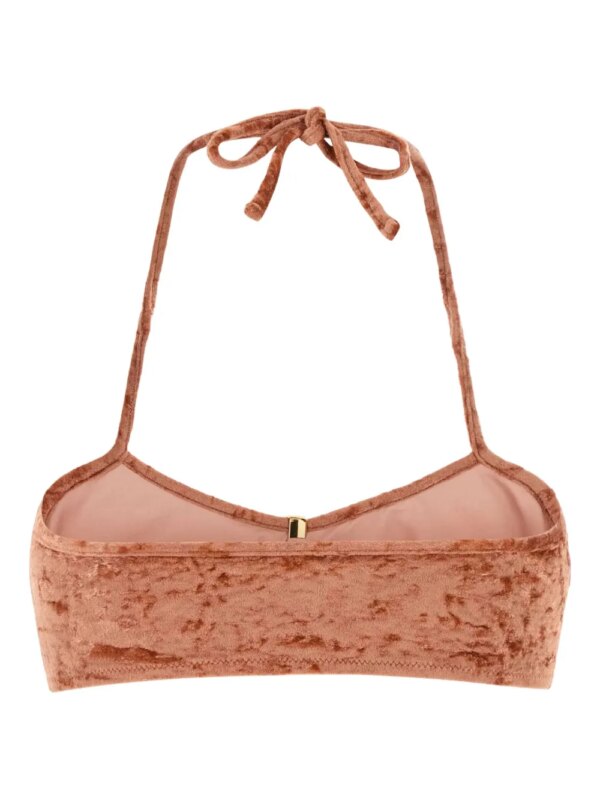 Chloé Fluwelen gestrikte bikinitop - Oranje