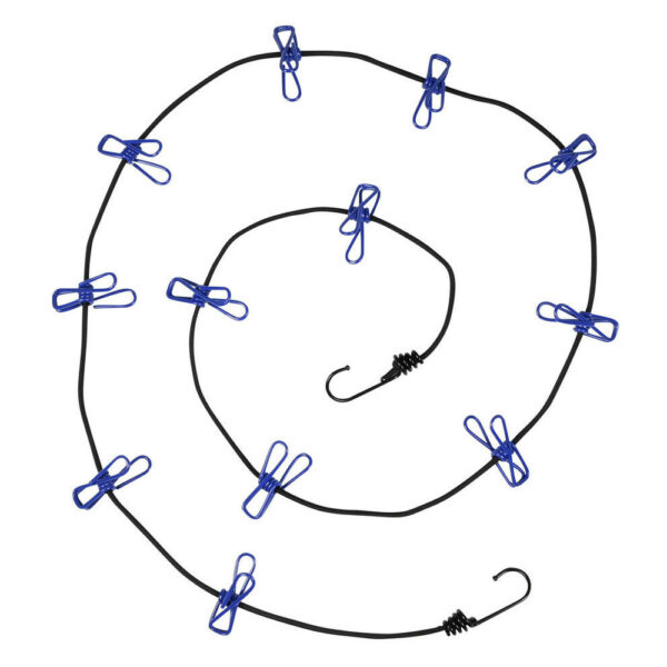 Benson Waslijn incl. 12 knijpers - elastisch van 190 tot 320cm - haken