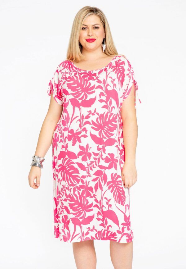 Yoek Jurk met strikjes SELVA | Wit | Maat 38/40